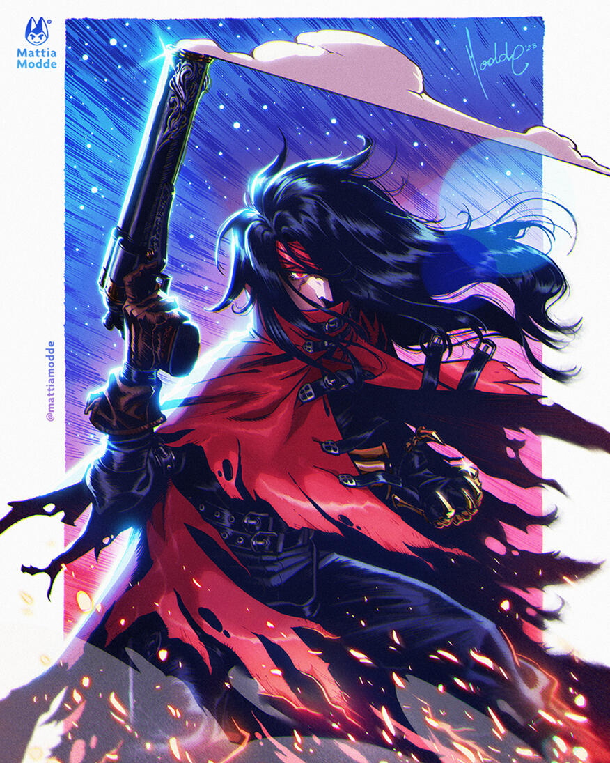 FF7 Vincent / Disegno tradizionale - Colorazione digitale